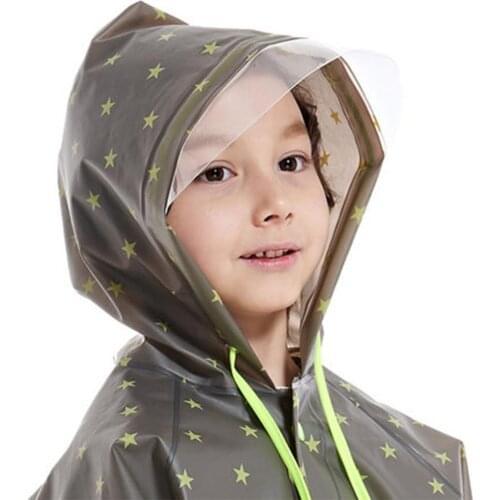 Children Kids Raincoat Impermeable Poncho EVA Hooded Schoolbag Cover Rainwear perfect option for school travel outdoor walking