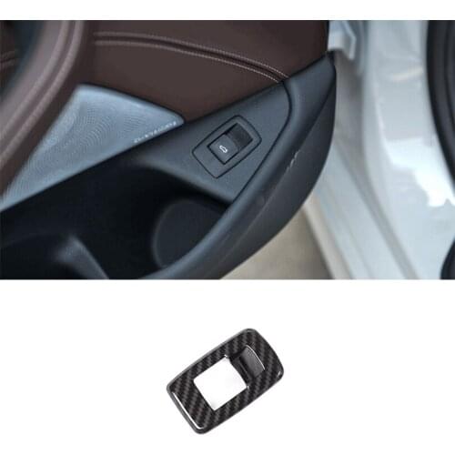 For BMW 5 Series G30 528li 530li 2018 ABS Plastic Carbon Fiber Car Interior Tail Door Switch Frame Cover Trim Accessories