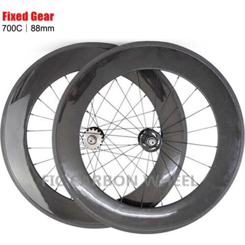 700c clincher fixed gear wheel 88mm 20/24h Wheelset with novatec hub 20.5mm wide carbon track wheel