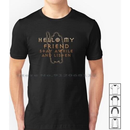The Ghost Of The Storyteller T Shirt 100% Cotton Deckard Cain Rpg Hack And Slay Games Geek Hello My Friend Stay Awhile And