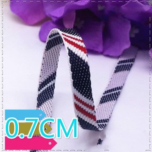 Hot sale (1meter/lot) 7mm diagonal stripes Grosgrain ribbon Belt backpack DIY Sewing Accessories Clothing fabric Trim Crafts