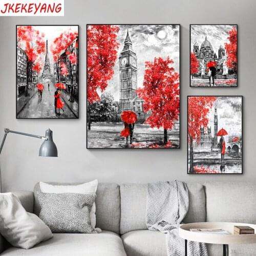 Full Square/Round Drill 5D DIY Diamond Painting "Lovers Paris London" 3D Diamond Painting Diamond Embroidery Cross Stitch Y3785