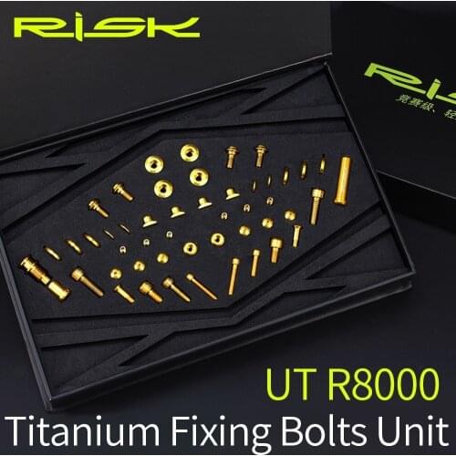 RISK 49pcs/ set Titanium TC4 Bicycle Screws Bolts Sets For Bike Derailleur System UT R8000 Bicycle Brake Bolt