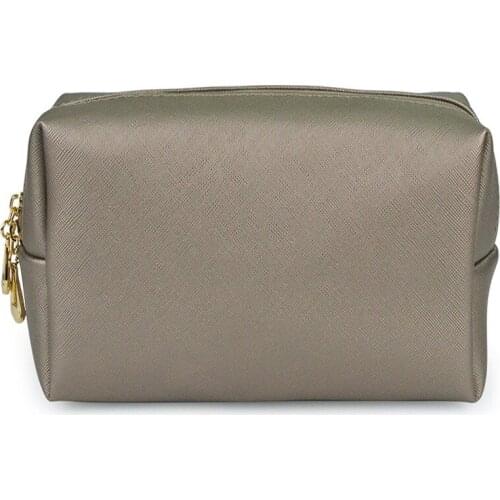 1 pc Leather Zipper Cosmetic Bag Women Simple Travel Beauty Case Portable Wash Makeup Bag Make Up Organizer Holder dropshipping