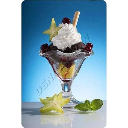 Colourful Delicious Ice Cream Vintage Metal Tin Sign Kitchen Bar Cake Shop Plaque Retro Iron Painting Poster Wall Art Decor WY67