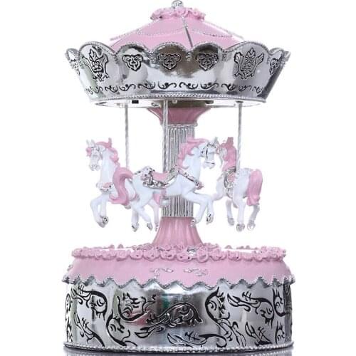 Cool and refreshing sound colorful lighting crafts to send girlfriends carousel romantic birthday gift