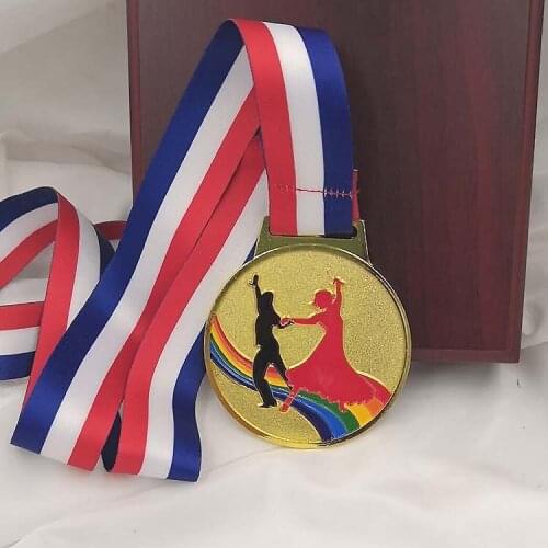Color Dance Medals Gold Color Silver Color Branze Color With Ribbon 6.5CM