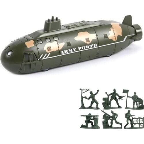 Transport Vehicle Armored Cars Model Flexible Submarine Helicopter Toys Unique Die-cast Military for Toddlers Kids 1:52