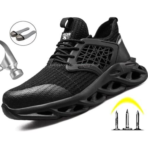 Male Work Sneakers Mens Safety Shoes Working Boots For Man Steel Toe Cap Shoes Anti-Smashing Work Shoes Dropshipping Protective