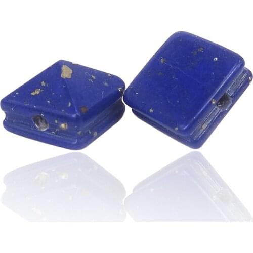 New Blue Lapis Lazuli Gem Stone Square Pyramid CAB Beads For Punk Bracelet DIY Jewelry making Loose Semi Precious Stone Beads
