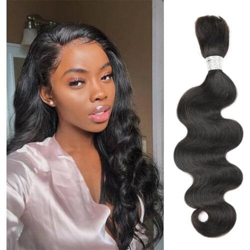 Body Wave Human Hair Bulk Brazilian Remy Braiding Hair Weaving No Weft Long Wavy Human Hair Bundles Extensions #Black #2#4 Brown