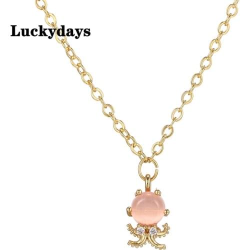 Luckydays Zirconium Plated Cherry Peach Charm Necklaces Tropical Fruit Pendant Necklace for Women
