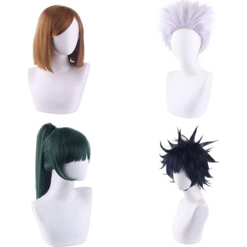 Anime Jujutsu Kaisen Wig Yuji Itadori Gojo Satoru Cosplay Black Silver Short Synthetic Wigs Heat Resistant 1:1 Hair