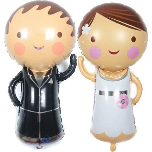 43*20cm Tanabata Valentines Day Marriage Wedding Room Decoration Groom Bride Aluminum Foil Balloons