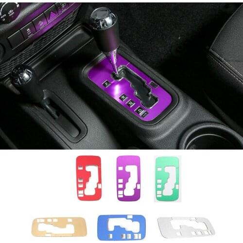 SHINEKA Aluminium Car Interior Gear Shift Panel Decoration Cover Stickers For Jeep Wrangler 2011-2017 Car Styling
