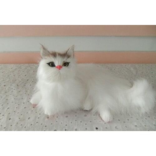 Cute simulation cat polyethylene & fur lying cat model gift about 16x9m101
