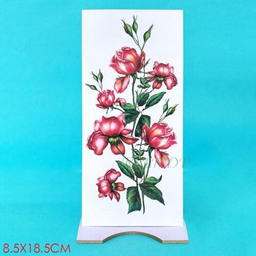 Waterproof Temporary Tattoo Sticker Rose Flower Fake Tatto Flash Tatoo henna back leg Arm hand foot for Girl Women lady