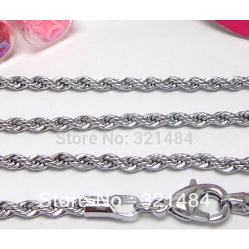 Dull Silver Plated 45cm thick twist jewelry chain necklace findings for pendant free shipping