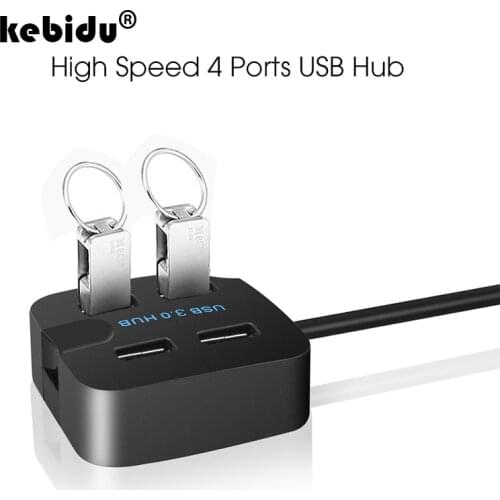 USB 2.0 USB3.0 Hub High Speed 4 Port Usb Hub USB Splitter Adapter Power Supply for Mac Notebook Laptop Desktop with Phone Holder