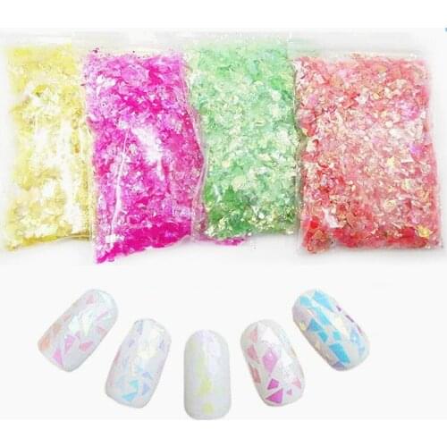 XUNZHE 10g Holographic Multicolor Jagged Paper Shell Sequin DIY Nail Polish Manicure, Nail Decorations