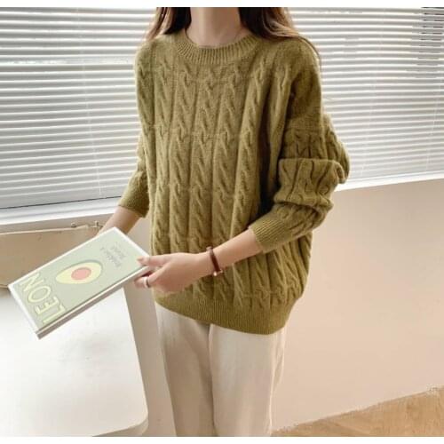 Fashion Autumn Winter Long Sleeve Sweater Women Knitting O Neck Solid Color Sweater Pullovers YOU745