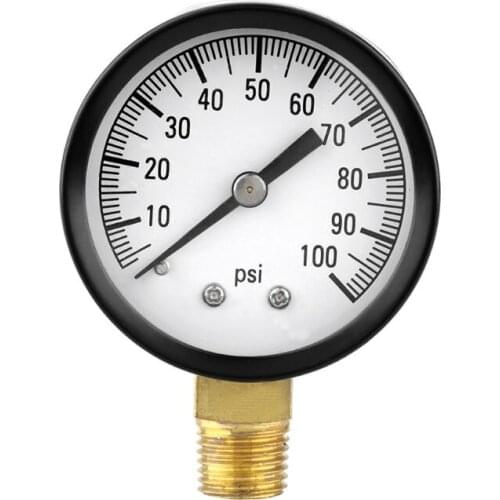 0-100 PSI 1/4" Well Pump Pool Spa Filter Water Pressure Gauge Low Lead Side Mount