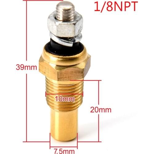 1/8NPT Water Temperature Sensor fit for Boat Car Marine 1PCS 1/4 NPT Sensor 3/8NPT Water Temp Sensor M16 M18 Copper