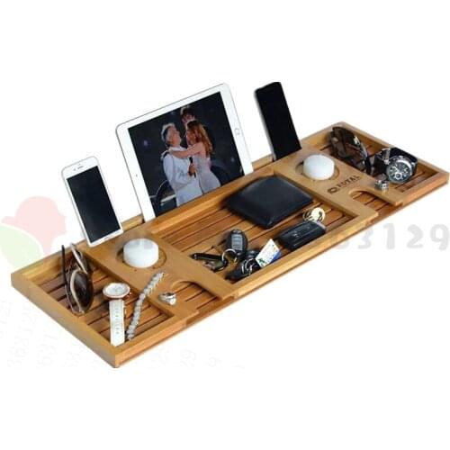 1Pc Wooden Handmade Bath Tray Bathroom Shelves Apply For Pad/Book/Tablet Home Bathrooms Accessories Bathtub Rack Stand Holder
