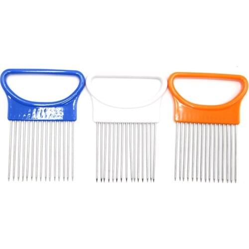 1PC Easy Cut Onion Holder,Vegetable Slicer For Onion Tomato Potato etc,Meat Needle For Meat Fish Cutter,Creative Kitchen Tools