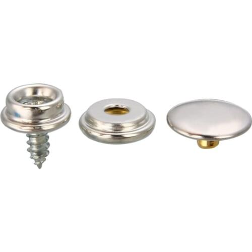 10mm Screw Boat Marine Repair Canvas Fabric Snap Fastener Cover Button Socket Screw Stud Self-Tapping Support Accessories152pcs