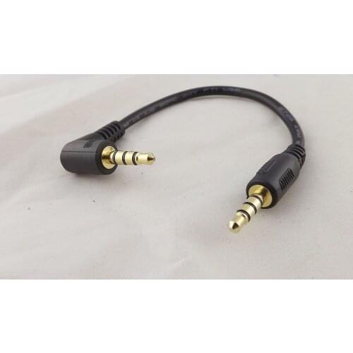 2pcs DC 4 Pole 3.5mm Male To Angled Male Audio Adapter Extension Cable 15cm 6