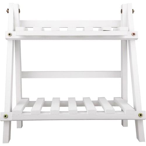 2-Tier Wooden Plant Stand Flower Pot Display Rack Stand Shelf Durable Storage Bonsai Holder Organizer For Home Indoor Outdoor