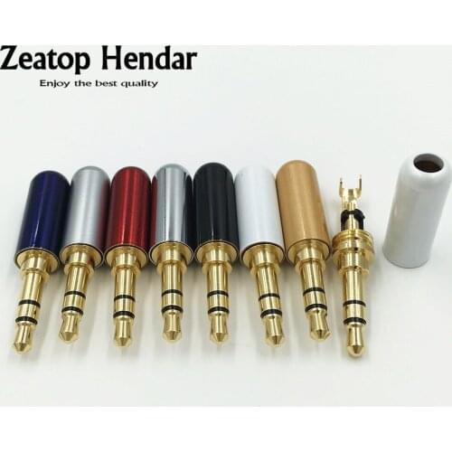 20Pcs 3.5mm Audio Jack with Belt Clip Gold-plated 3 4 Pole Male Adapter Earphone Plug for DIY Stereo Headphone