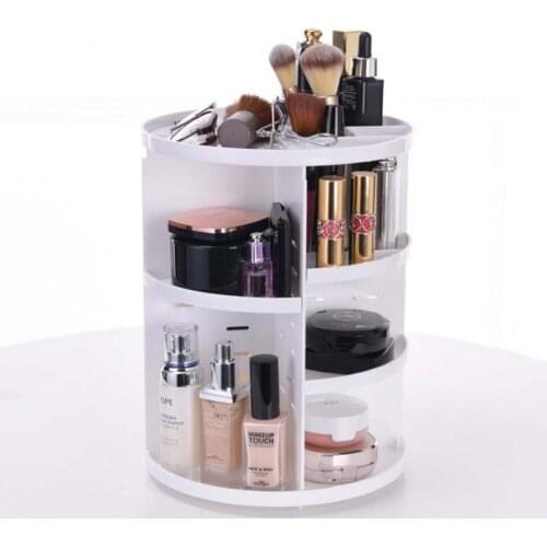 360 Degrees Rotating Cosmetic Storage Rack Lipstick Jewelry Case Holder Display Stand Cosmetic Box MakeUp Organizer CN(Origin)