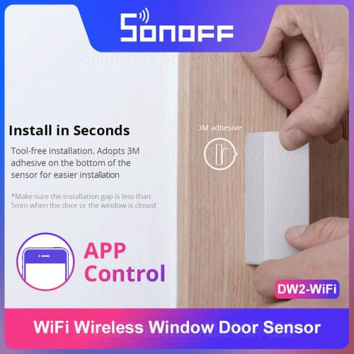 Sonoff DW2-WiFi Wireless Security Door/Window Sensor Home Sercurity Alarm Work With eWeLink APP Support Sonoff Devices IFTTT