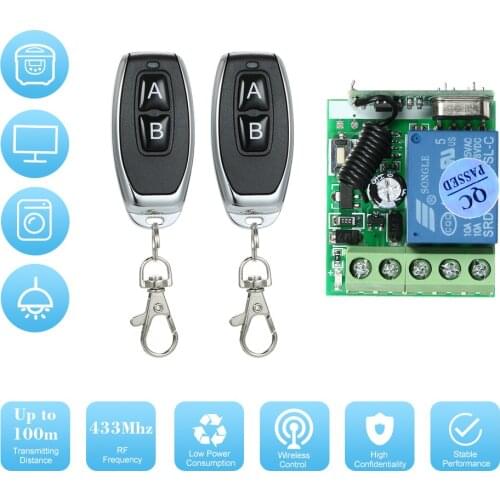 Wireless Remote Control Switch DC 12V Relay Receiver Module and RF Transmitter Electronic Lock Control