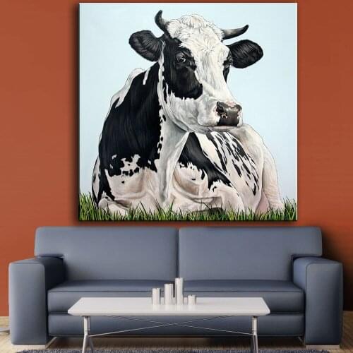 Large size Printing Oil Painting Wall painting Cow in the field Wall Art Picture For Living Room painting no frame