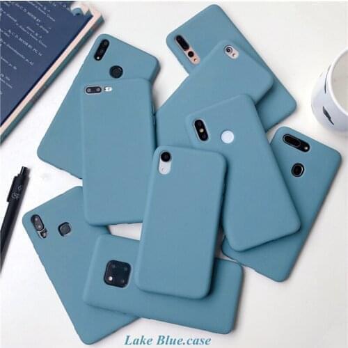 Lake Blue Matte Silicone Case For Xiaomi Mi 9 8 SE MI 8 Lite CC9E A1 A2 A3 Lite 5X 6X MIX 2 2S MAX 3 F1 Soft TPU Phone Cover