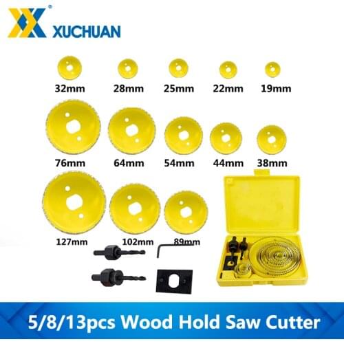 Wood Opener Drilling Bit Set HSS Drilling Carbide Core Drill Bit 19-127mm For Metal Woodworking Hole Tools Hole Saw Cutter