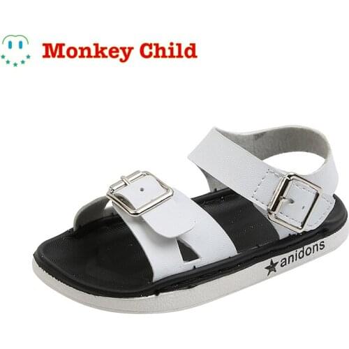 Children 2021 New Summer Sandals ChildrenS Shoes Boys Baby Girls Anti-slip Sole Sandals for kids Black white