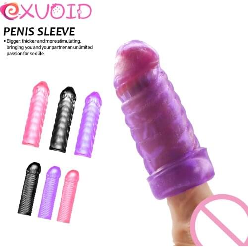 EXVOID Sex Toys For Men Penis Sleeve Delay Ejaculation Penis Extender Enlarger Vagina Stimulate Cock Ring Adult Products