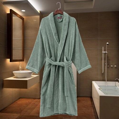 Winter Thick Robe Men Cotton Towel Terry Luxury Casual Robe Bathrobe Soft Ventilation Sleeprobe Casual WarmHomewear