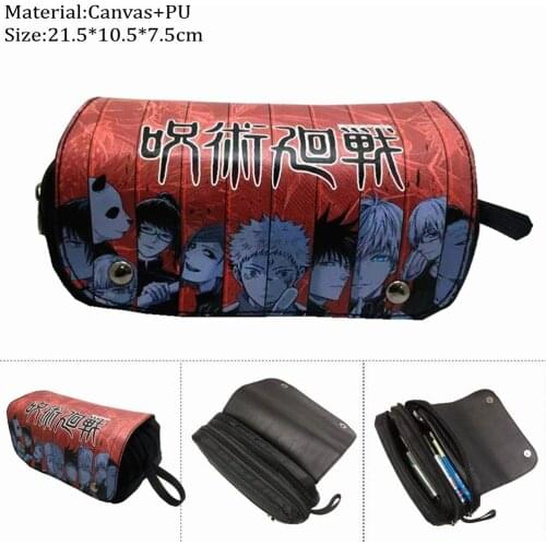 Anime Jujutsu Kaisen Student Penbag Canvas Pencil Case Midoriya Izuku Unisex Zipper Cosmetic Bags Cartoon Makeupbag Stationery