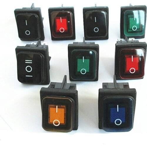 Kcd2 1pcs rocker switch power switch switch 3 positions 6 electrical equipment with light switch 16a 250vac / 20a 125va