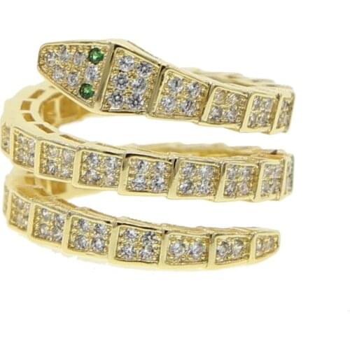 New Snake-Shaped Ring Personality Temperament Gold Color Female Ring Hip POP Crawl Snake Rings Punk Vintage Animal Jewelry