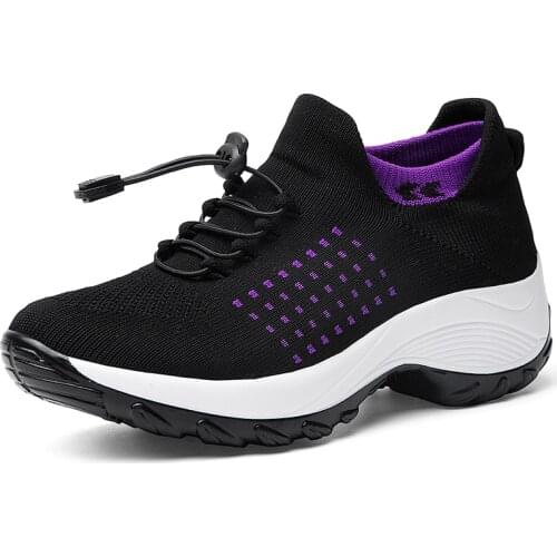 Brand Sport Shoes Women Toning Shoes Black Outdoor Mesh Platform Wedge Sneakers Fashion Shape Breathable Thick Sole Sneakers