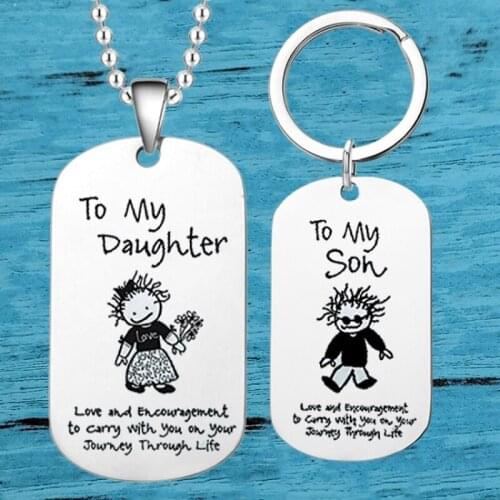 Stainless Steel Mens Necklaces Personality Necklace & Keyround Dog Tags for Women Family Best Friend Pendant long Chain Jewelry