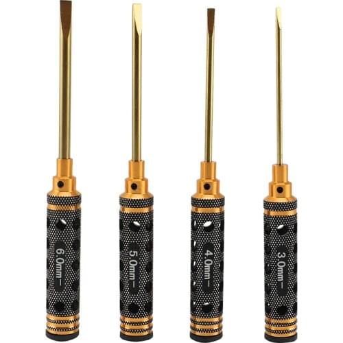 One Word Driver 4PCS Sets Turn Screw Aeromodelling Tool Different Size Durable 3-4-5-6mm -Out Steel Screwdriver