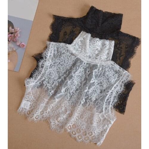 1 Pc Lady Shirt False Collar Lace Detachable False Faux Collar Cuff Choker Tie Korean Style Hollowed-Out Collar