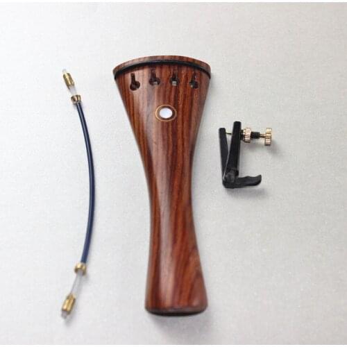 New 3/4-4/4 rosewood Violin Tailpiece fixed Fine Tuners Tail Gut, Violin Accessories